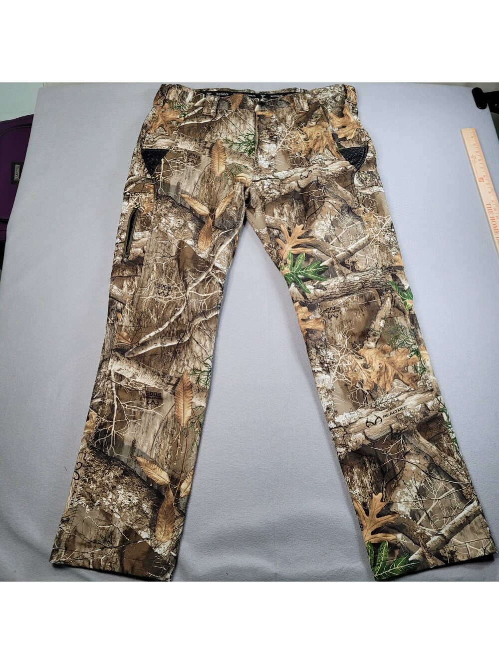 KING'S Realtree Edge Cargo Pants XL Camo Classic Six Pocket 42x33 Elastic Waist